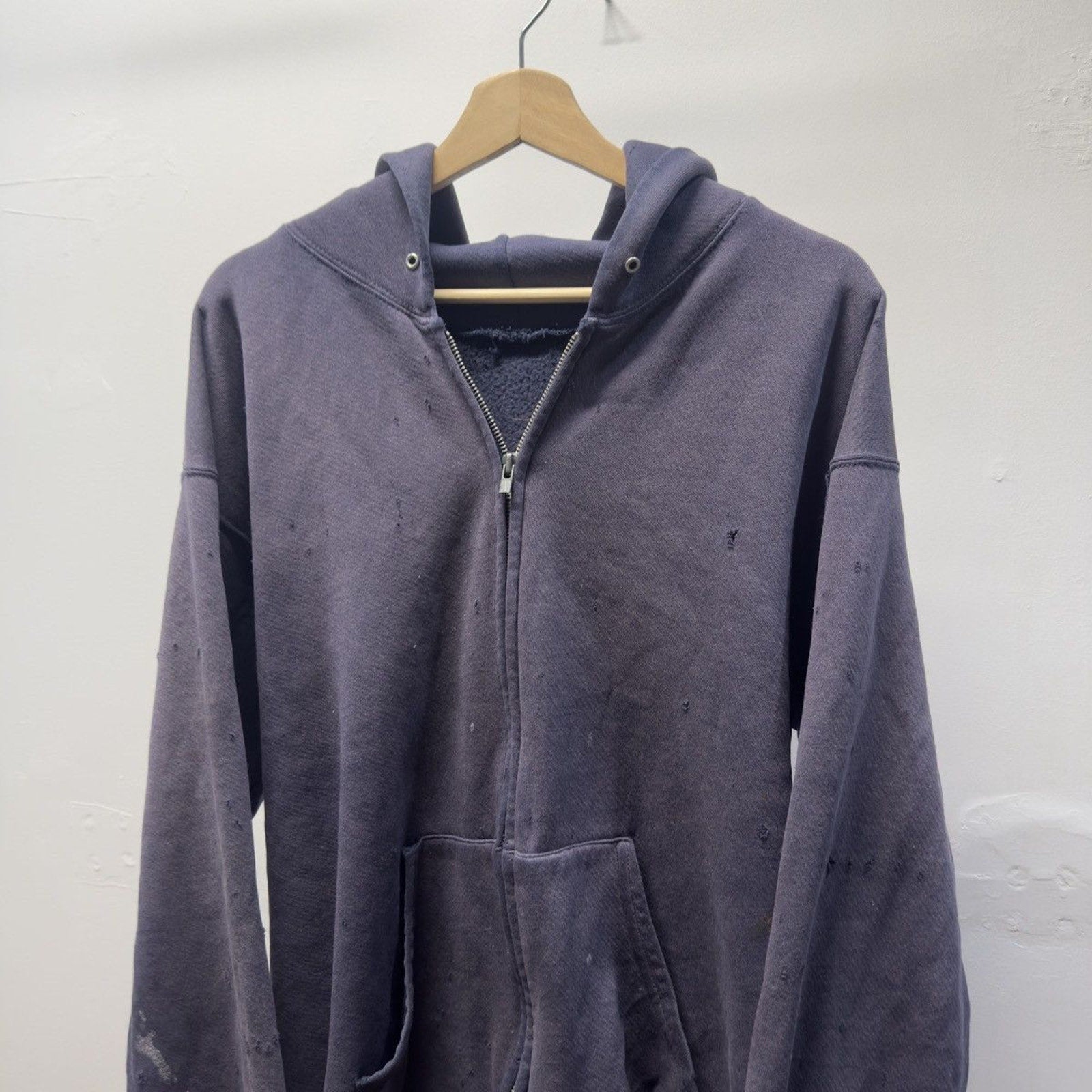 Vintage 1990s Made in USA Faded Distressed Zip Up Hoodie