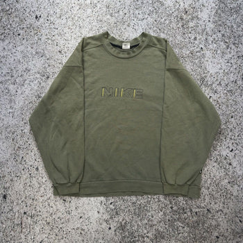 1990s Nike Thrashed Faded Green Logo Sweatshirt