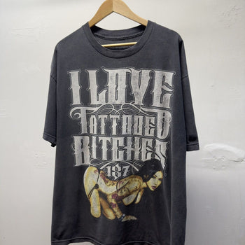 Vintage 2000s Faded I Love Tattooed Bitches Tee