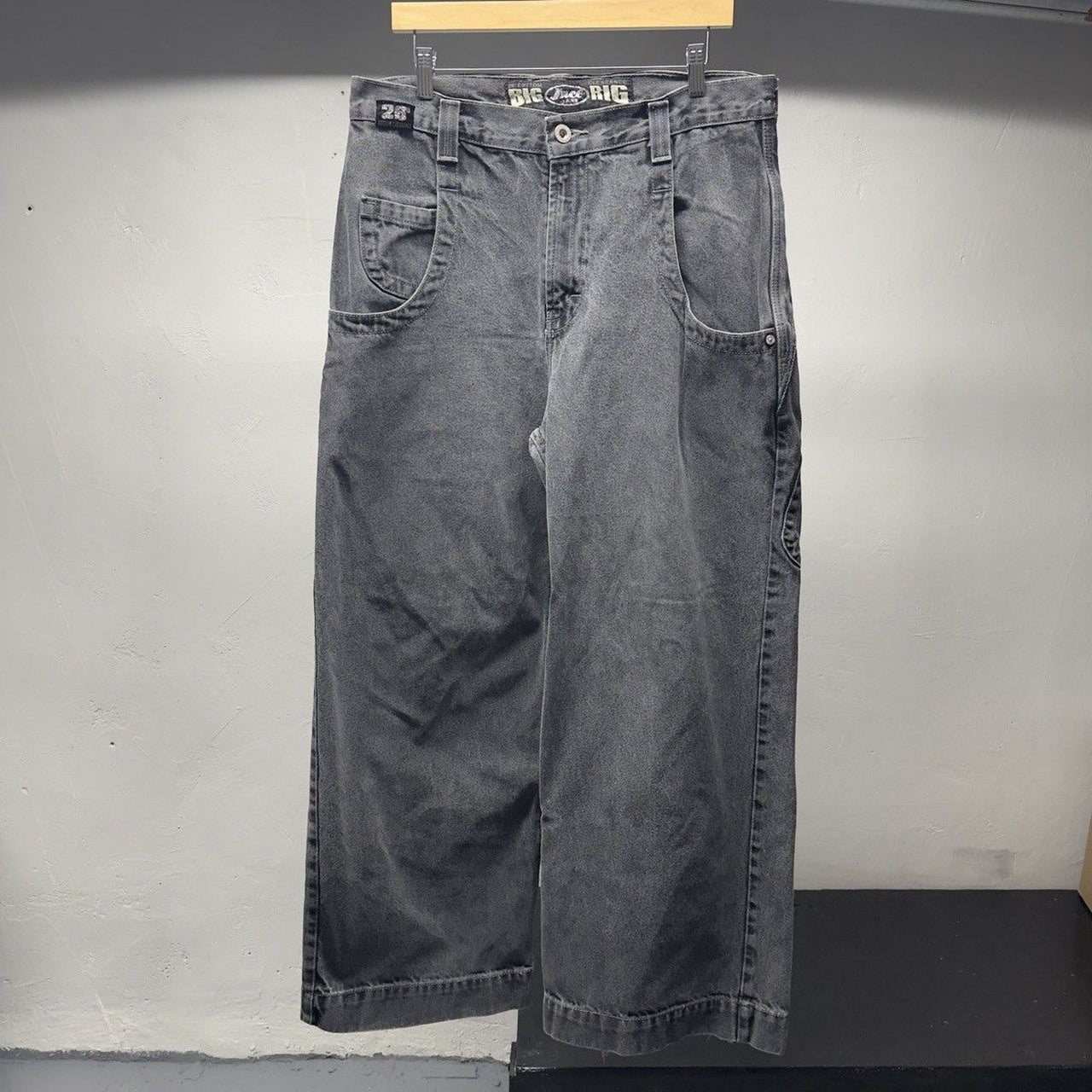 JNCO Big Rig Faded Black Denim Skater Y2K Jeans