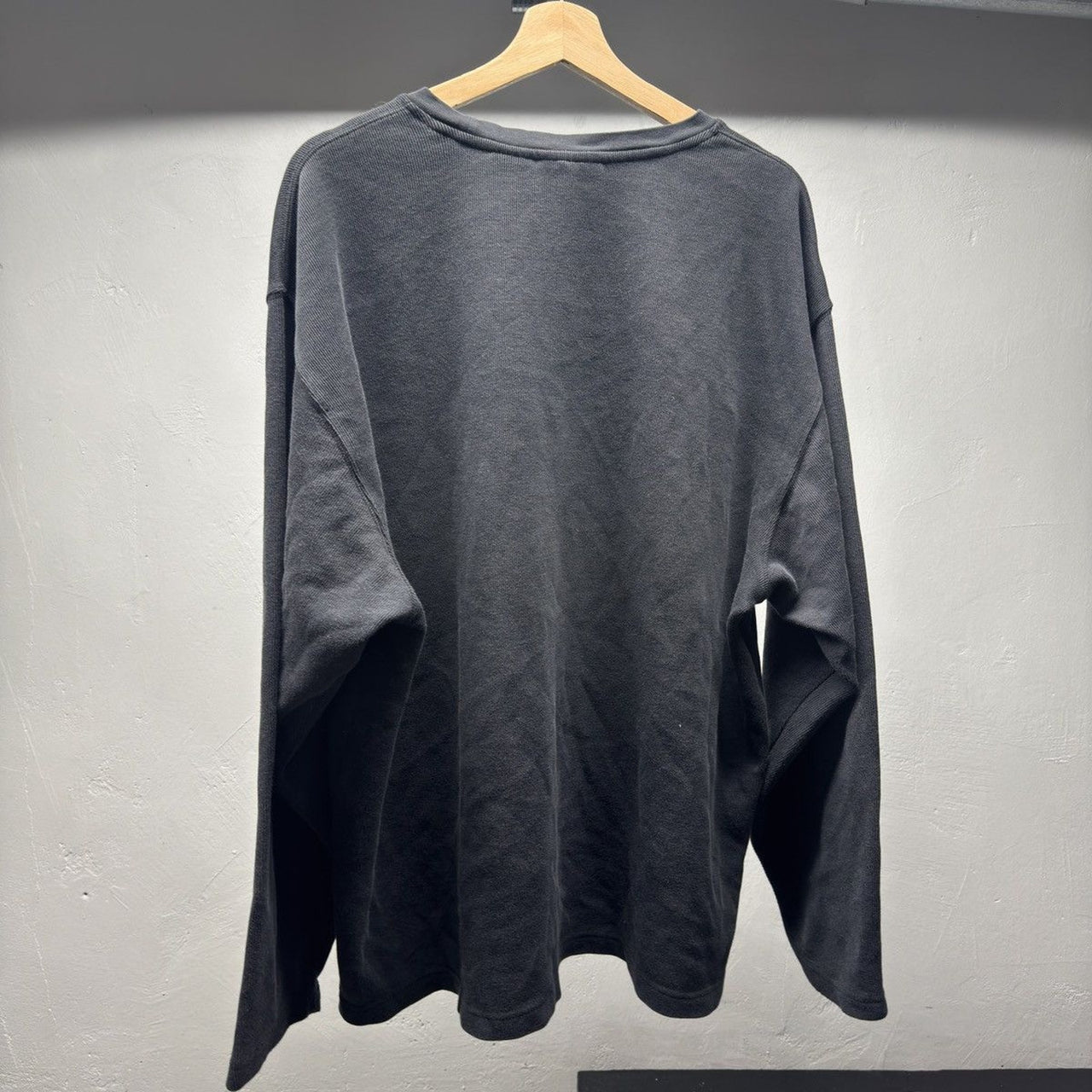 2000s Faded Ribbed Cotton Longsleeve Shirt