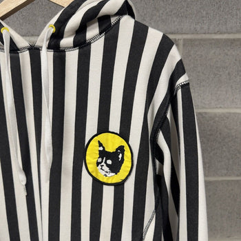 2014 Kill Cat Flog Gnaw Striped Hoodie Black White