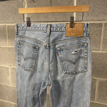 1990s Levi’s Thrashed Faded Distressed Flare Jeans