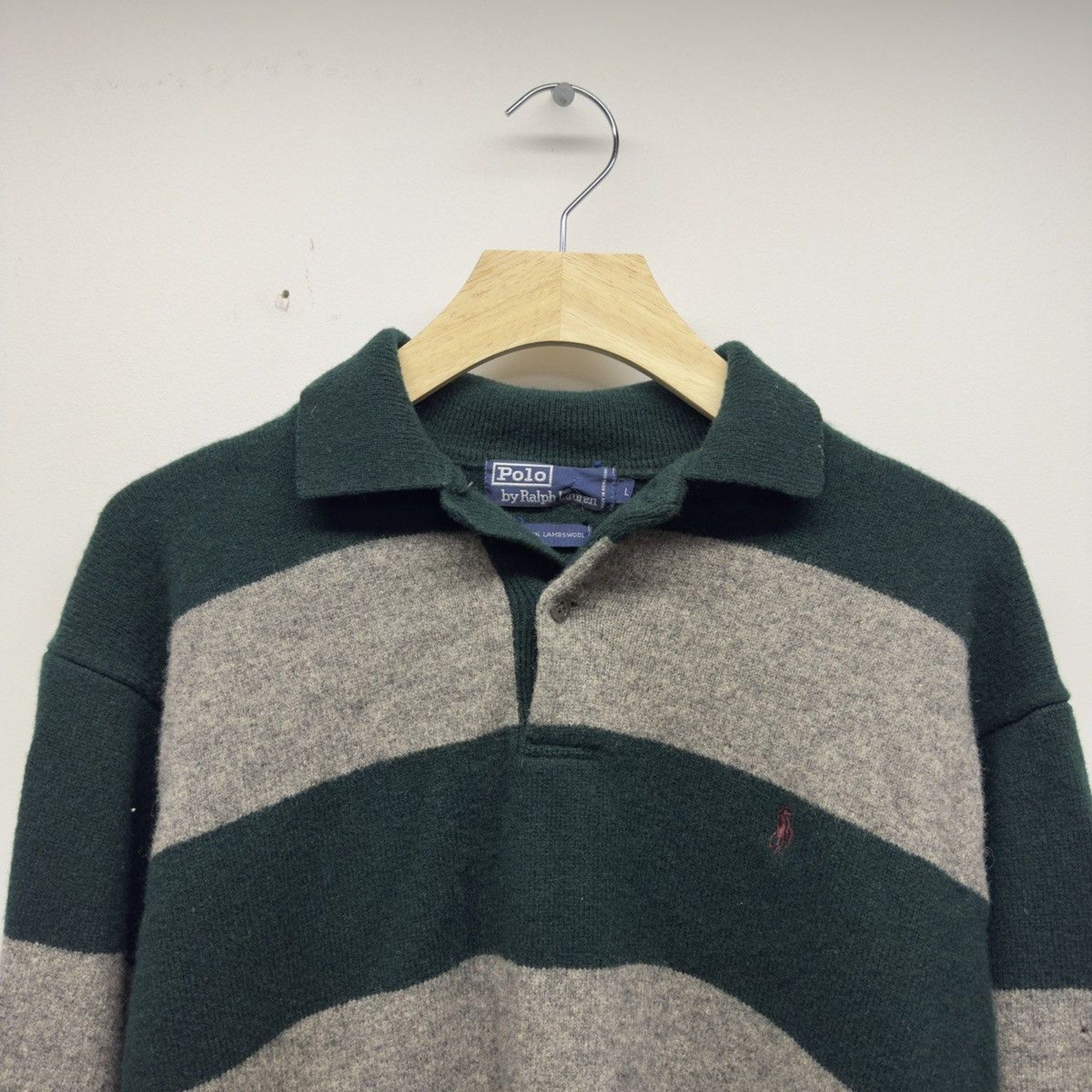 Vintage 2000s Polo Ralph Lauren Striped Lambswool Sweater