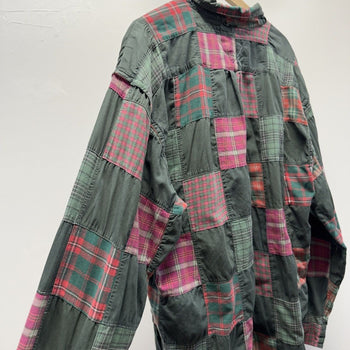 Vintage 1990s Tommy Hilfiger Patchwork Plaid Flannel Shirt