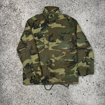 1980S FADED HEAVYWEIGHT LINED OVERSIZED CAMO JACKET