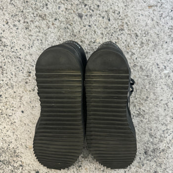 HELMUT LANG BLACK SMOOTH LEATHER HIGH TOP SNEAKER BOOTS