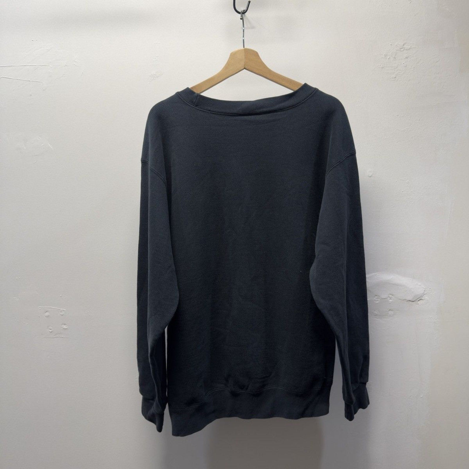 Vintage 1990s Made in USA Faded Black Blank Sweatshirt