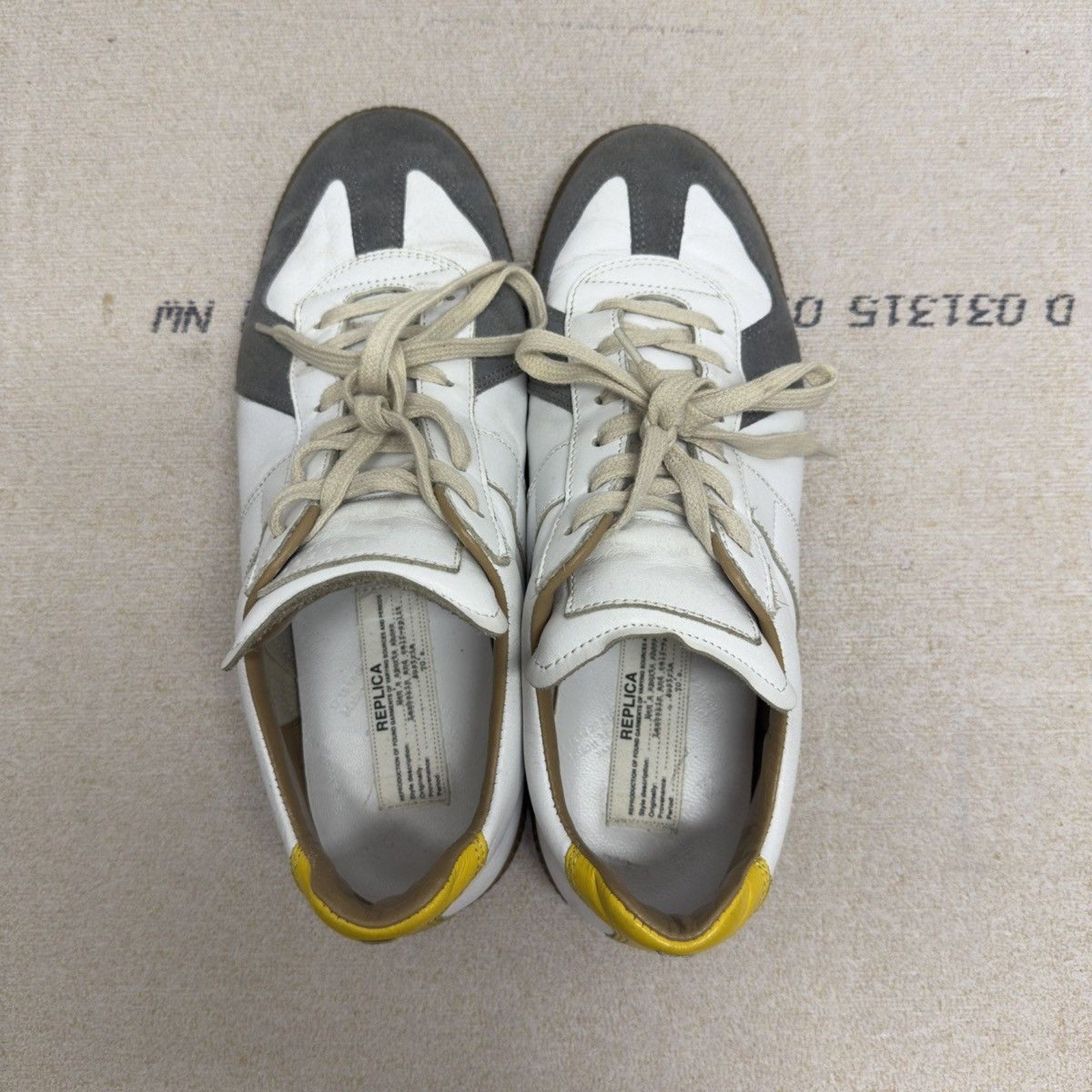 Maison Margiela Replica GAT White Neon Green Grey Sneakers