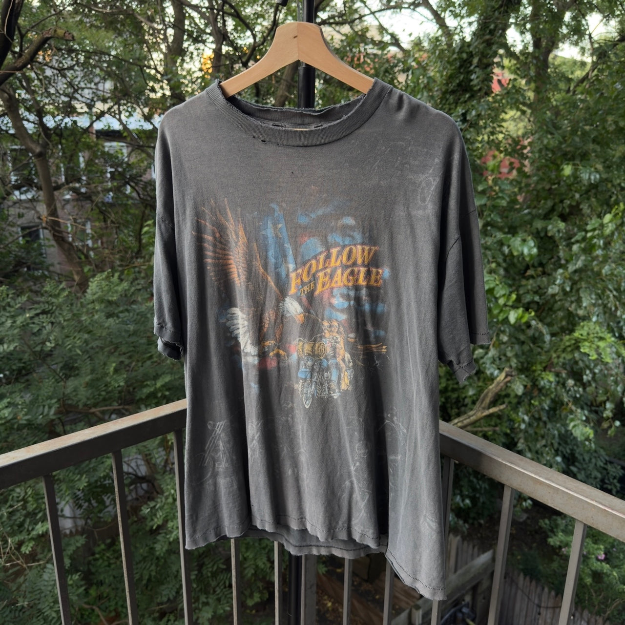 1990s Thrashed Faded Single Stitch Biker Tee