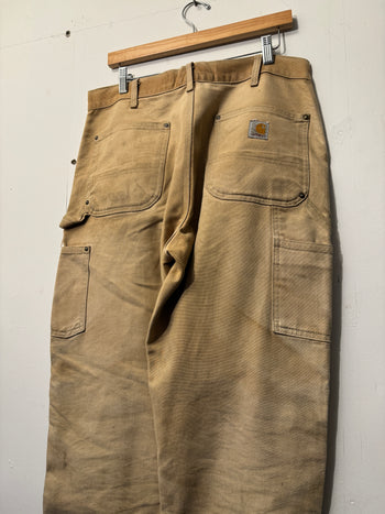 2000S THRASHED CARHARTT DOUBLE KNEE CARPENTER PANTS TAN