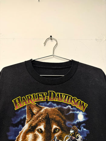 1980S HARLEY DAVIDSON FADED LONE WOLF TEE