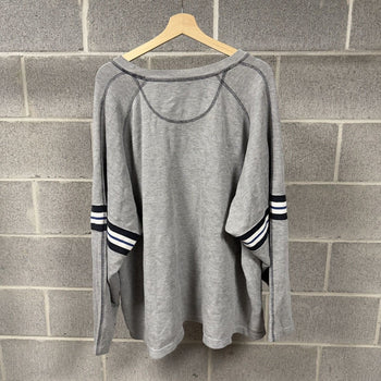 2000s Faded Wide Boxy Striped Raglan Longsleeve Shirt