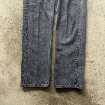 1990s LEVI’S 501 FADED BLACK DENIM JEANS MADE IN USA