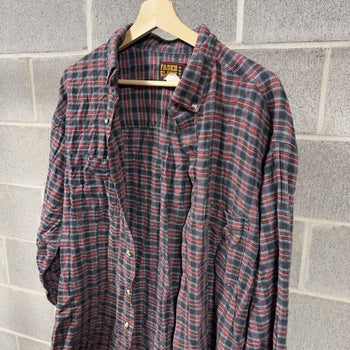 1990s Faded Plaid Grunge Flannel Shirt