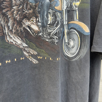 1990s Harley Davidson Running Wild Thrashed Faded Tee