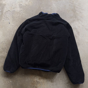 STUSSY BLACK CORDUROY SHERPA MOCK FLEECE JACKET