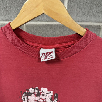 2000s Thrashed Faded Red Skull Skate Tee