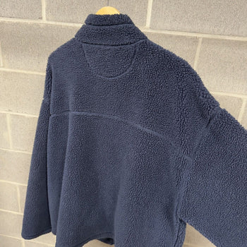 1990s 2000s Y2K Gap Navy Blue Zip Up Fleece Jacket