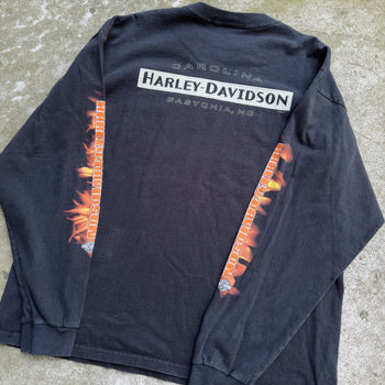 2000S HARLEY DAVIDSON FLAME LOGO LONGSLEEVE TEE