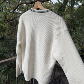 1960s Striped Acrylic Cardigan Sweater