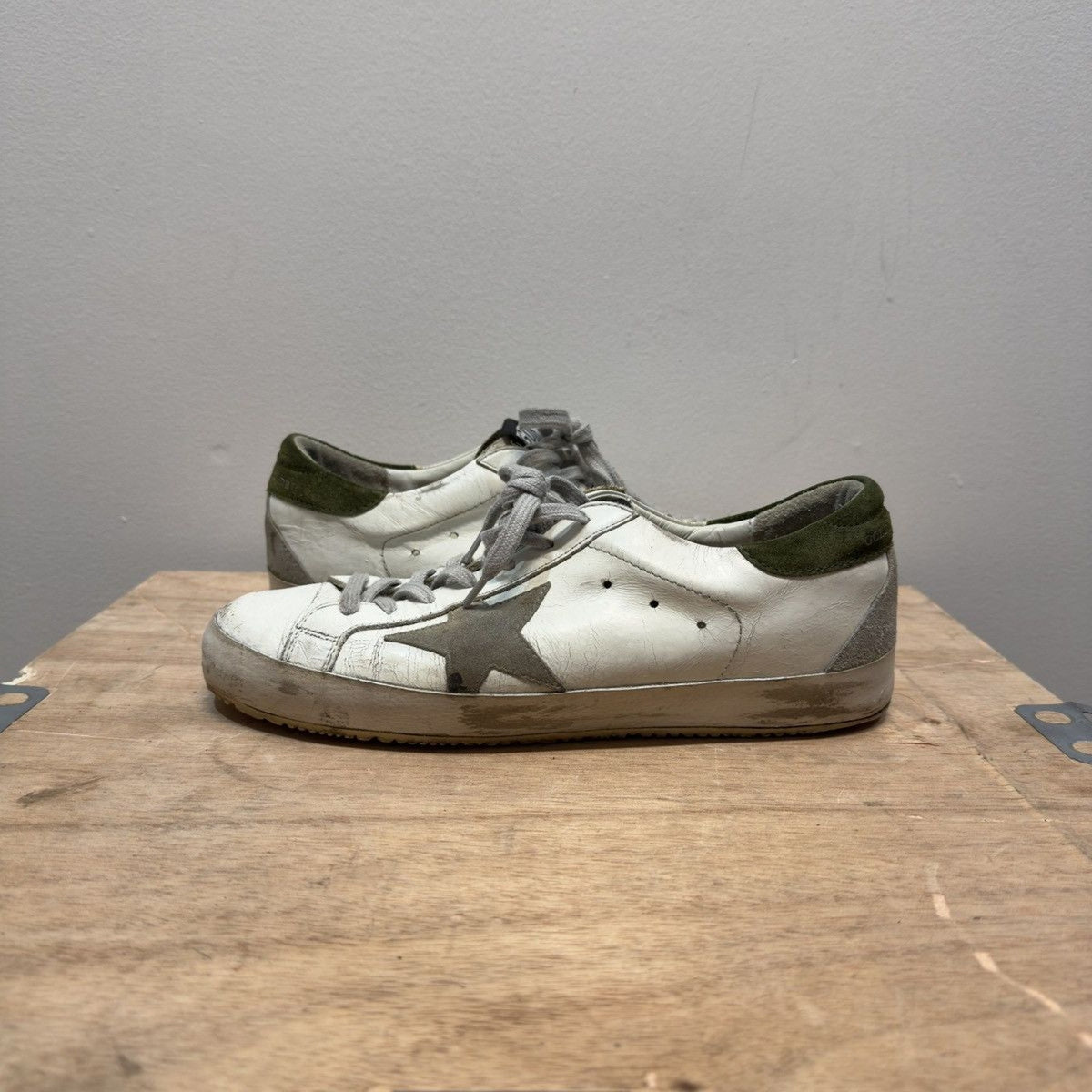 Golden Goose Superstar Green White Sneakers