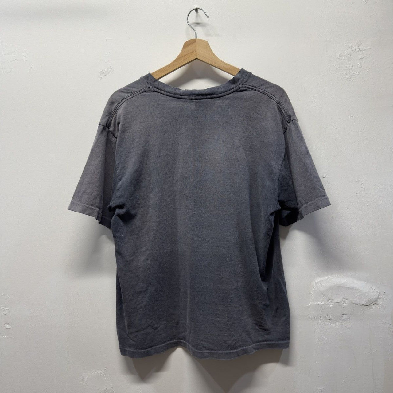 Vintage 1990s Made in USA Faded Distressed Blank V Neck Tee