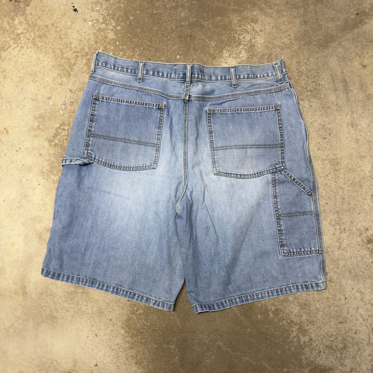 2000S BAGGY OLD NAVY FADED DENIM PAINTER JEAN SHORTS JORTS