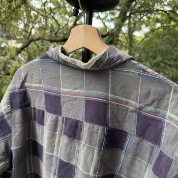 1990s Lee Thrashed Plaid Flannel Shirt Jacket