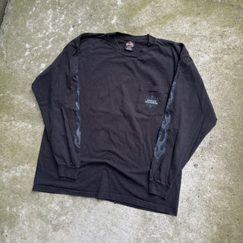 2000S HARLEY DAVIDSON FADED FLAME LONGSLEEVE TEE