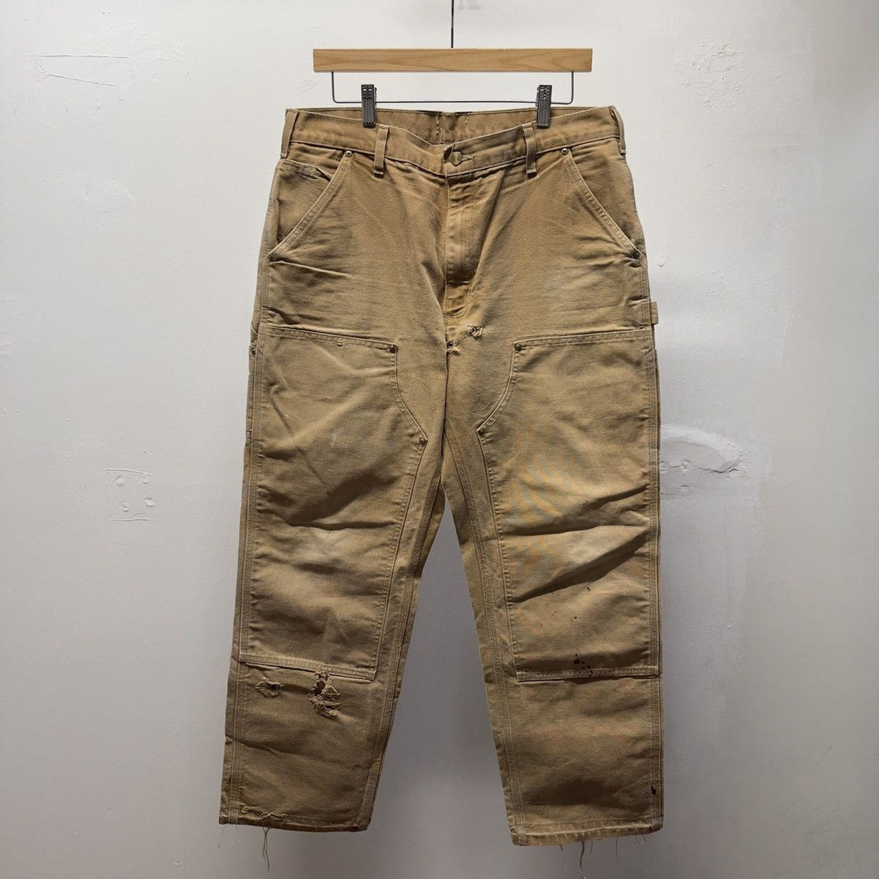 Carhartt Tan Faded Distressed Double Knee Pants