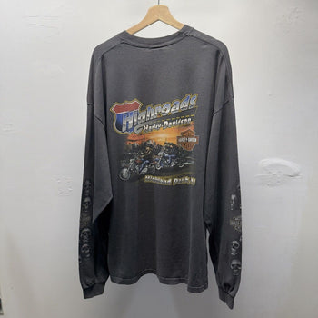 Vintage 2000s Harley Davidson Faded Skull Longsleeve Tee