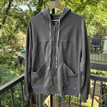 Rick Owens FW22 Strobe Raglan Zip Up Hoodie Dust