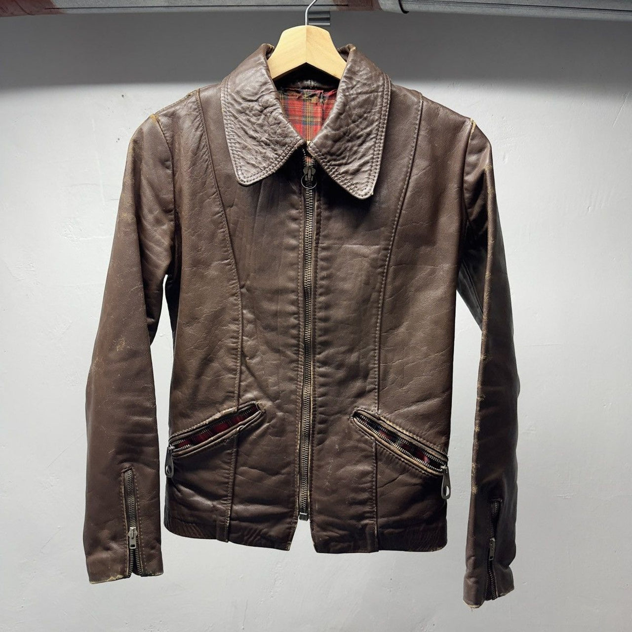 1950s Aero Women's Horsehide Leather Jacket Thrashed Faded