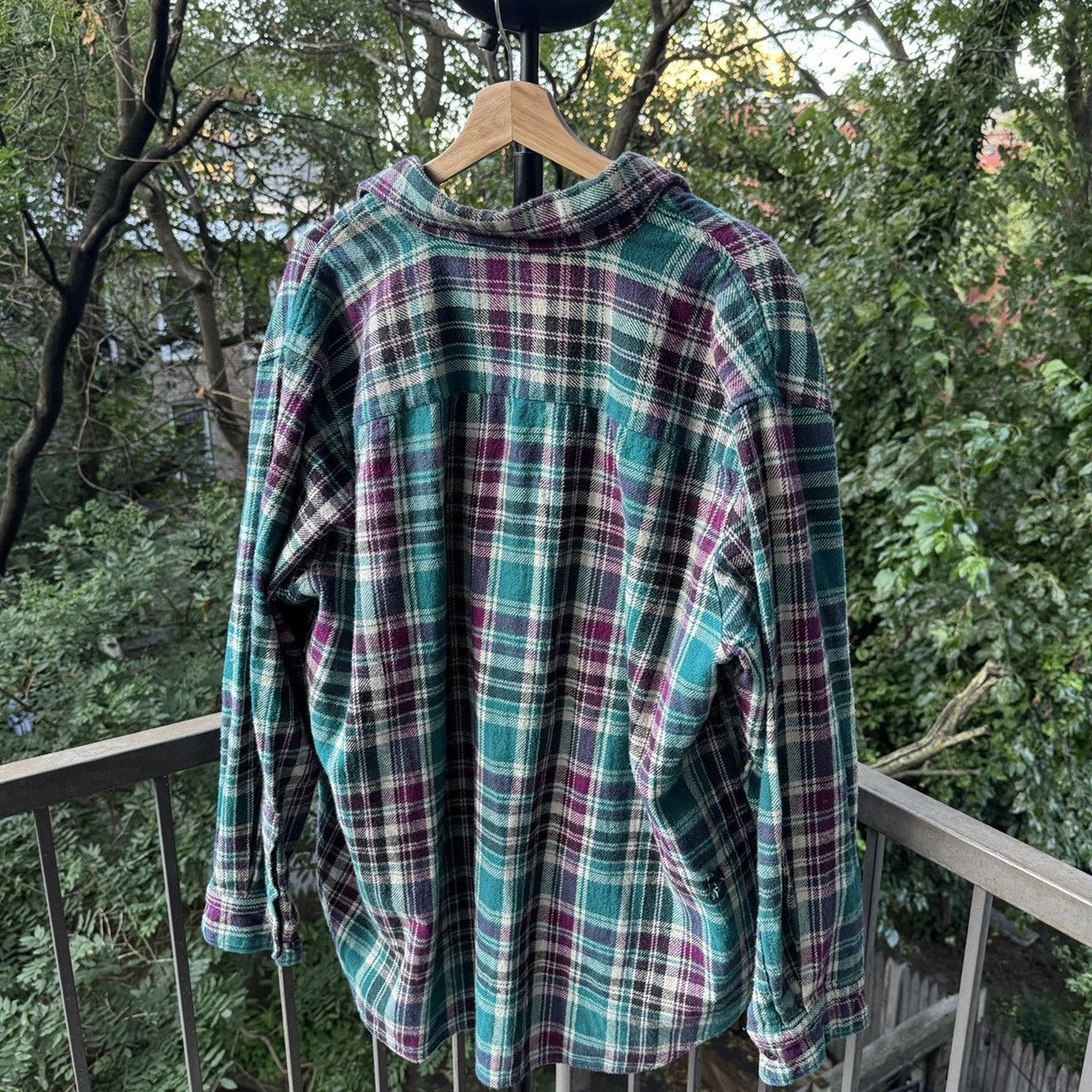 1990s Faded Plaid Flannel Shirt