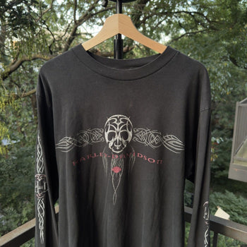 2000s Harley Davidson Faded Tribal Skull Flame Longsleeve Tee