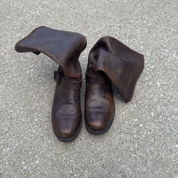1980s Frye Women's Leather Calf High Buckle Harness Boots