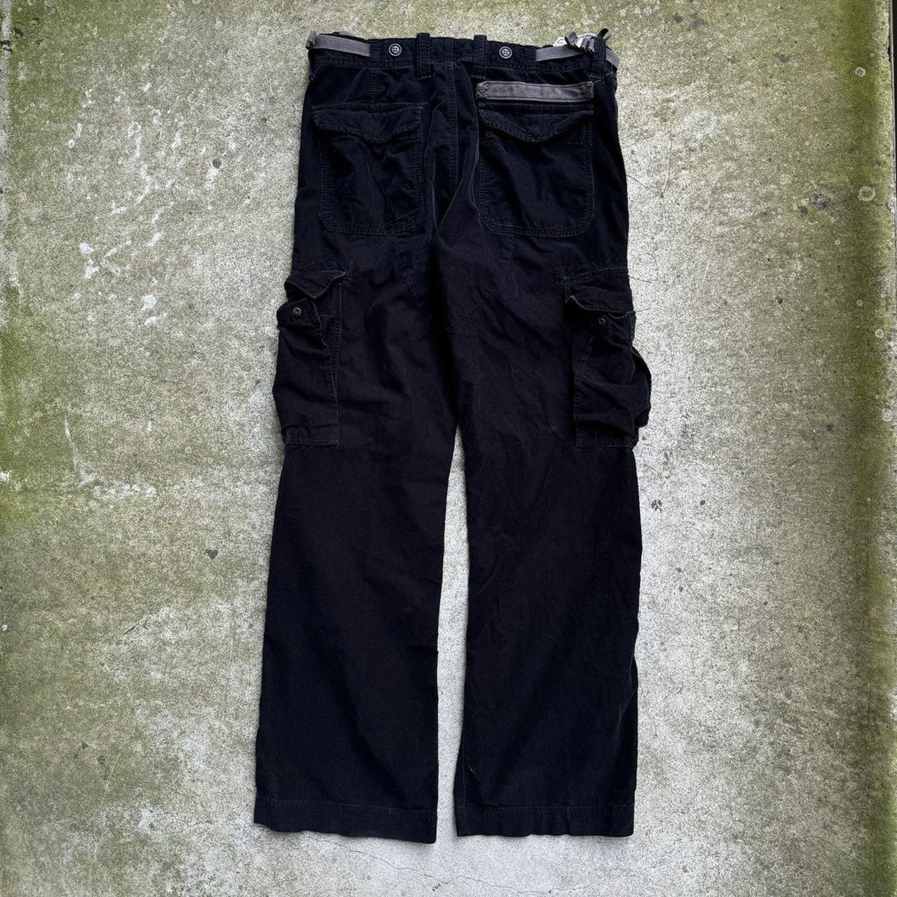 2000s Y2K GAP BAGGY BLACK CORDUROY CARGO SKATER PANTS