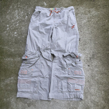 1990s JNCO STREET DIVISION CARGO KHAKI BAGGY FLARE PANTS