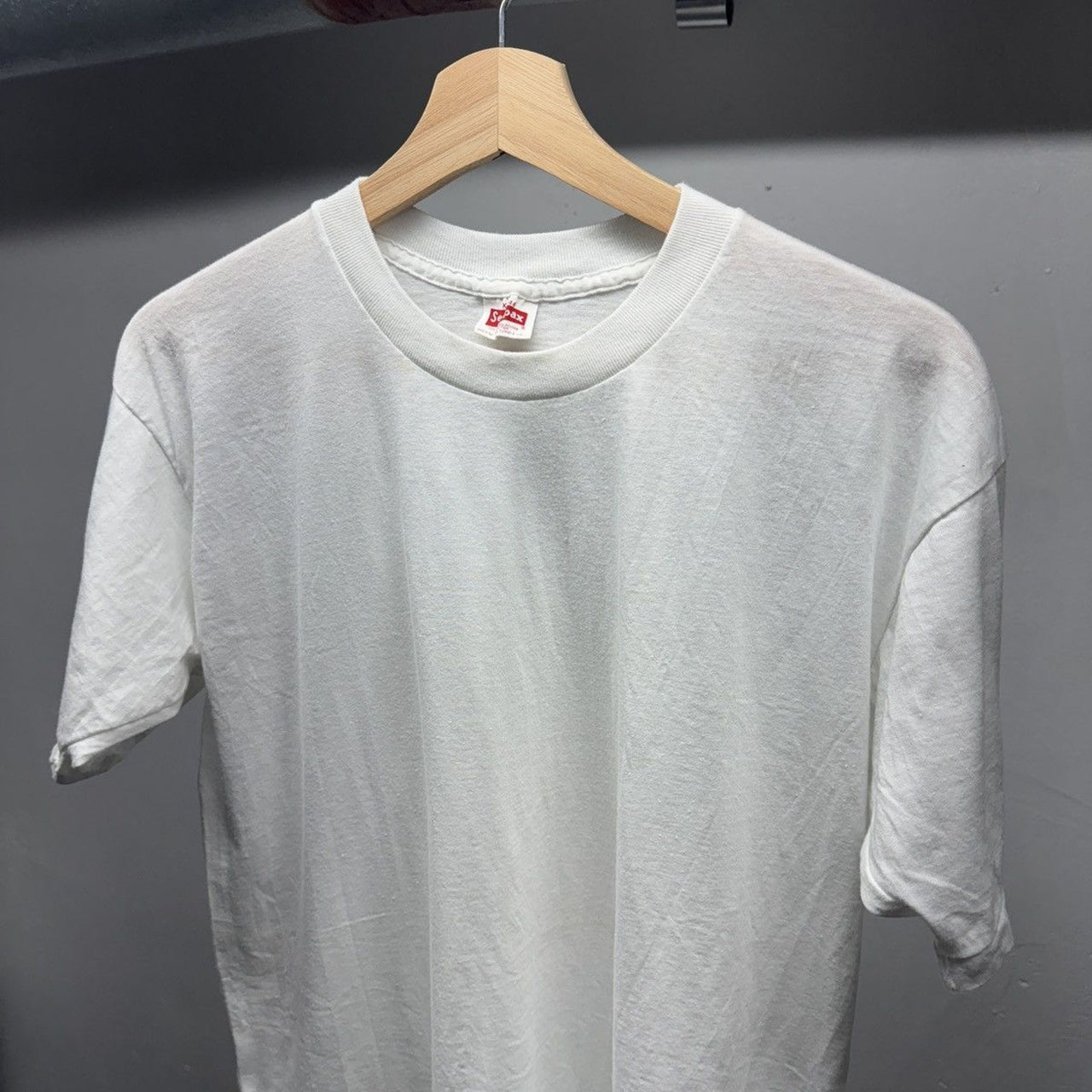 1980s Paper Thin Blank White Single Stitch Tee