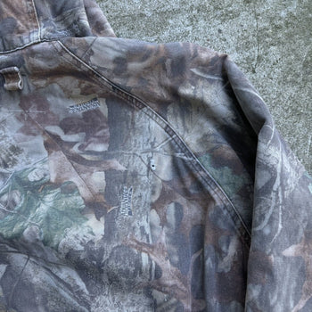 1990S WALLS THRASHED THERMAL LINED CAMO HOODED ZIP UP