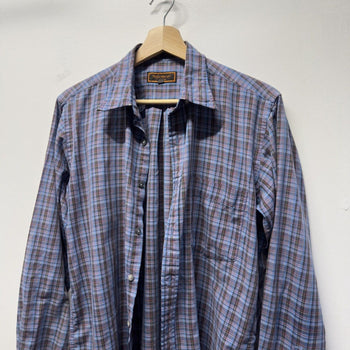 Vintage 1990s Yves Saint Laurent Plaid Shirt Faded Distressed