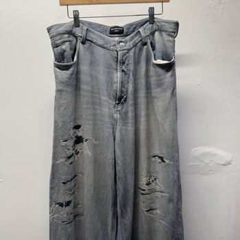 Balenciaga Winter 2021 Tromp L'oeil Denim Sweatpants Demna