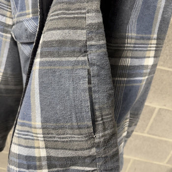 1990s Faded Dickies Plaid Grunge Hooded Flannel Jacket