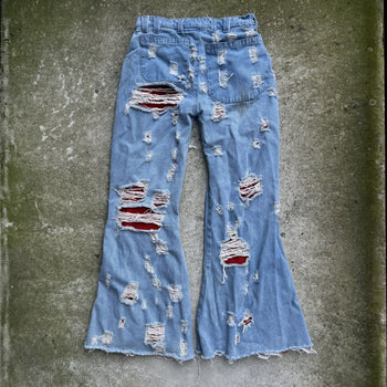 DASYORI DIRTY PUNK THRASHED DOUBLE LAYER BAGGY DENIM JEANS