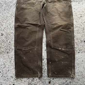 2000s Carhartt Brown Faded Thrashed Double Knee Pants