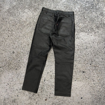 2000s Levi's Lot 53 Roswell Collection Bovine Black Cow Leather Pants