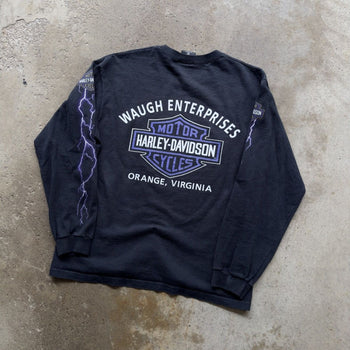 1990s HARLEY DAVIDSON LIGHTNING LOGO LONGSLEEVE TEE