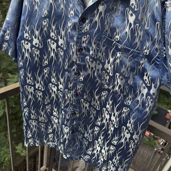 1990s Y2K Metallic Flame Shirt
