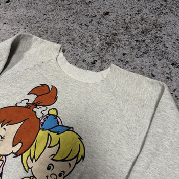 1990s Flintstones Bam Bam Pebbles Raglan Crewneck